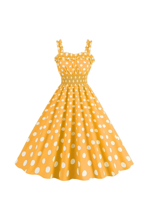 50s Dresses for Women Vintage 1950s Halter Retro Cocktail Dress 50s Polka Dot Pinup Rockabilly Party Dress