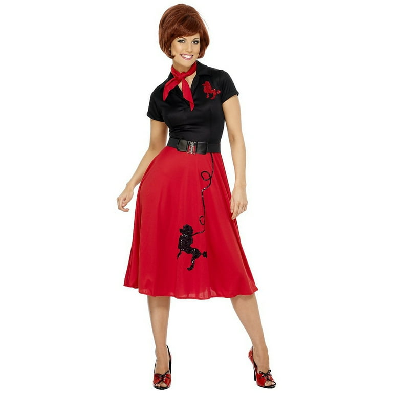 50s Style Poodle Costume Red Adult 50s Style Poodle Costume Red Adult