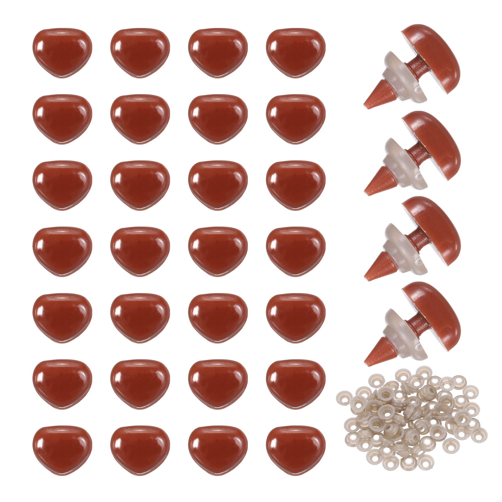 100Pcs Black Triangle Safety Noses – Plastic Doll Noses For Teddy Bears & Stuffed Toys – 8mm-21mm Sizes