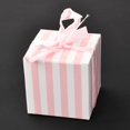 thumbnail image 1 of 50sets Square Foldable Creative Paper Gift box Stripe Pattern with Ribbon Decorative Gift box for Weddings Pink 55x55x55mm, 1 of 4