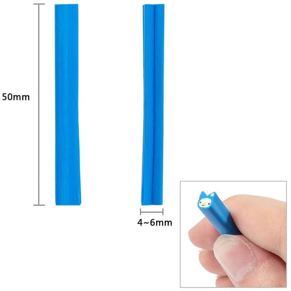 50strands Polymer Clay Nail Art Decoration Fashion Nail Care No Hole Tubes Mixed Shape 50 Kinds of styles Mixed color 50x4~6mm