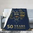 thumbnail image 1 of 50th Anniversary Blanket - 50th Wedding Anniversary Blanket - 50th Wedding Anniversary Blanket for Couples, Parents, Grandparents 60"x50", 1 of 5
