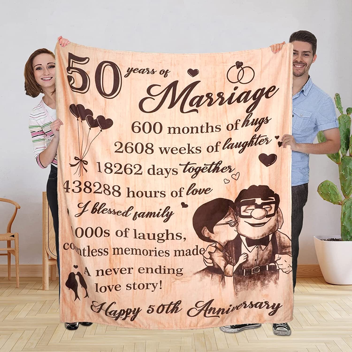 50th Anniversary Blanket Best 50th Wedding for Couple, Friends ,Mom ...