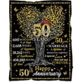 thumbnail image 1 of 50th Anniversary Blanket Gifts, Gift for 50th Wedding Anniversary, 50 Golden Wedding Anniversary Couple Gifts for Husband Wife Dad Mom Grandparents Blanket Throws 60"x50", 50 Years of Marriage, 1 of 5