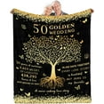 thumbnail image 1 of 50th Anniversary Blanket Gifts Gift for 50th Wedding Anniversary Golden 50 Years of Marriage Gifts for Couple Gifts for Husband Wife Married Parents Dad Mom Grandparents Blanket Throws 60"X 50", 1 of 5