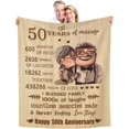 thumbnail image 1 of 50th Anniversary Blanket Gifts - Gift for 50th Wedding Anniversary - Golden 50 Years of Marriage Gifts for Dad, Mom, Grandpa, Grandma, Grandparents - 50th for Husband Wife 60"X 50", 1 of 1