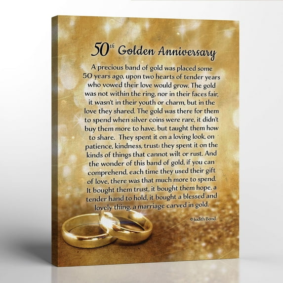 50th Anniversary Canvas Print, 50th Anniversary Wedding Gifts, Gift for 50th Wedding Anniversary , Ready To Hang for Living Room Home Wall Décor 16x20