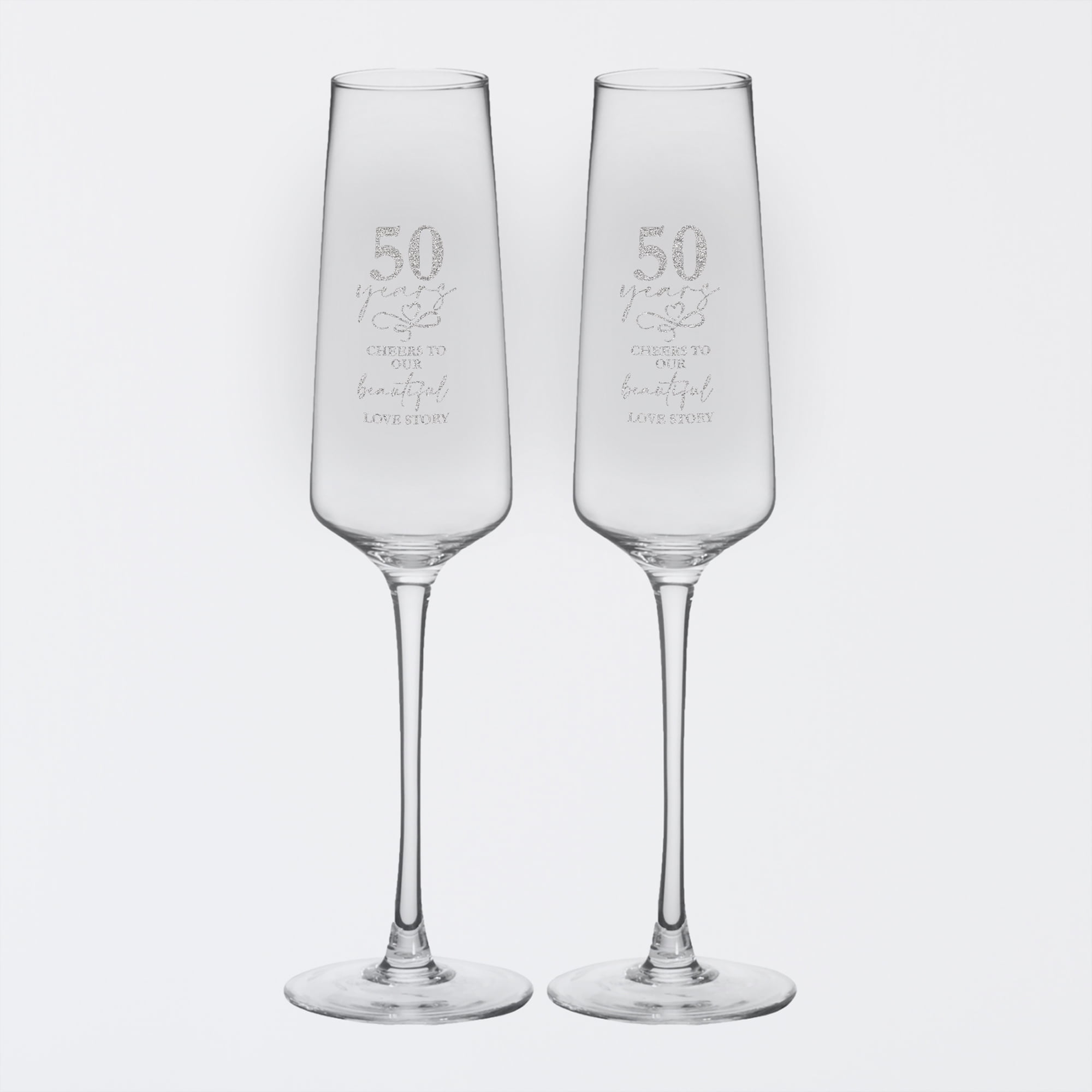 50th Anniversary Champagne Flute Set  Cheers to Our Love - Walmart.com