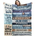 thumbnail image 1 of 50th Anniversary Decorations Blanket for Her Him 50th Golden Wedding Anniversary Couple Gifts for Wife Husband Dad Mom Parents 50 Years of Marriage Presents Throw Blankets 60 X 50 Inches, 1 of 1