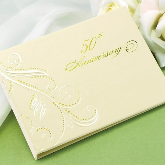 50th Anniversary Swirl Dots Guest Book - 7.5" x 5.75" (20613)