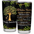thumbnail image 1 of 50th Anniversary Wedding Gifts, 50 year Anniversary Tumbler Gift Ideas for Couple Parents Friends, Golden 50th Anniversary Decorations Gifts for Her Him Grandparents, 1 of 6