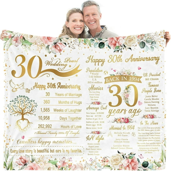 50th Anniversary Wedding Gifts for Couple - Best 50 Years of Marriage Gifts for Parents Friends Grandparents Her or Him - Back in 1974 Golden Anniversary Decorations Throw Blanket Present