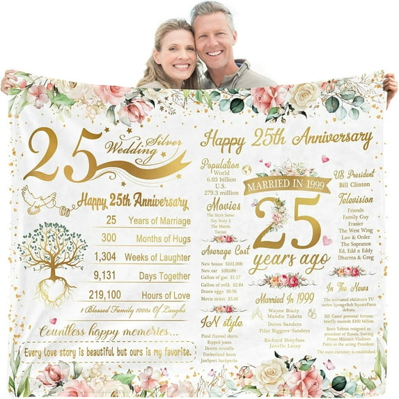 50th Anniversary Wedding Gifts for Couple - Best 50 Years of Marriage Gifts for Parents Friends Grandparents Her or Him - Back in 1974 Golden Anniversary Decorations Throw Blanket Present