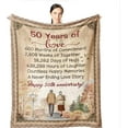 thumbnail image 1 of 50th Anniversary Wedding Gifts for Wife Husband Couple Golden Wedding Blanket 80"x 60" for Mom Dad Grandparents 50 Years of Marriage Celebration Throw Blankets Valentine's Day Fiftieth Gift, 1 of 5