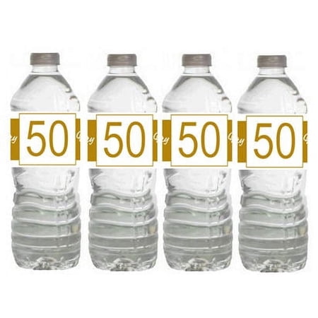 50th Birthday 15ct Water Bottle Labels