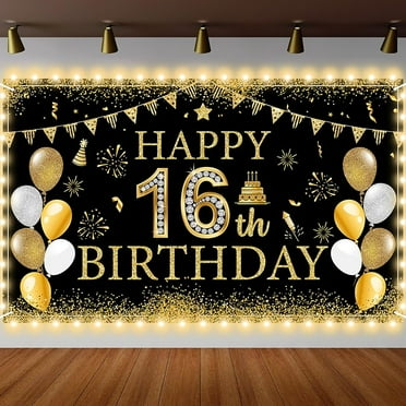50th Birthday Backdrop Banner Lighted Decorations for Men Women Cheers to 50 Years Backdrop with LED Light Party Supplies Black Gold Happy 50th Birthday Party Background Birthday Decoration