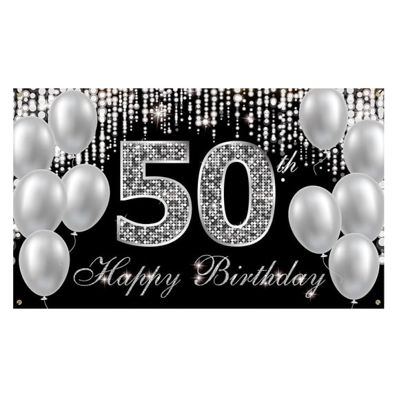 50th Birthday Banner Background 50th Birthday For Both And 50th Birthday Party Patio Sign () 50th Birthday Photo And Decorations. Flags_ Banners & Accessories