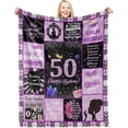 thumbnail image 1 of 50th Birthday Blankets for Women, 50th Birthday Blanket 50"x60" Women Birthday Decoration, 50th Ladies Birthday Blanket Throw Blanket for Couch Bed, Soft Blanket Throw Birthday Blankets for Women, 1 of 5