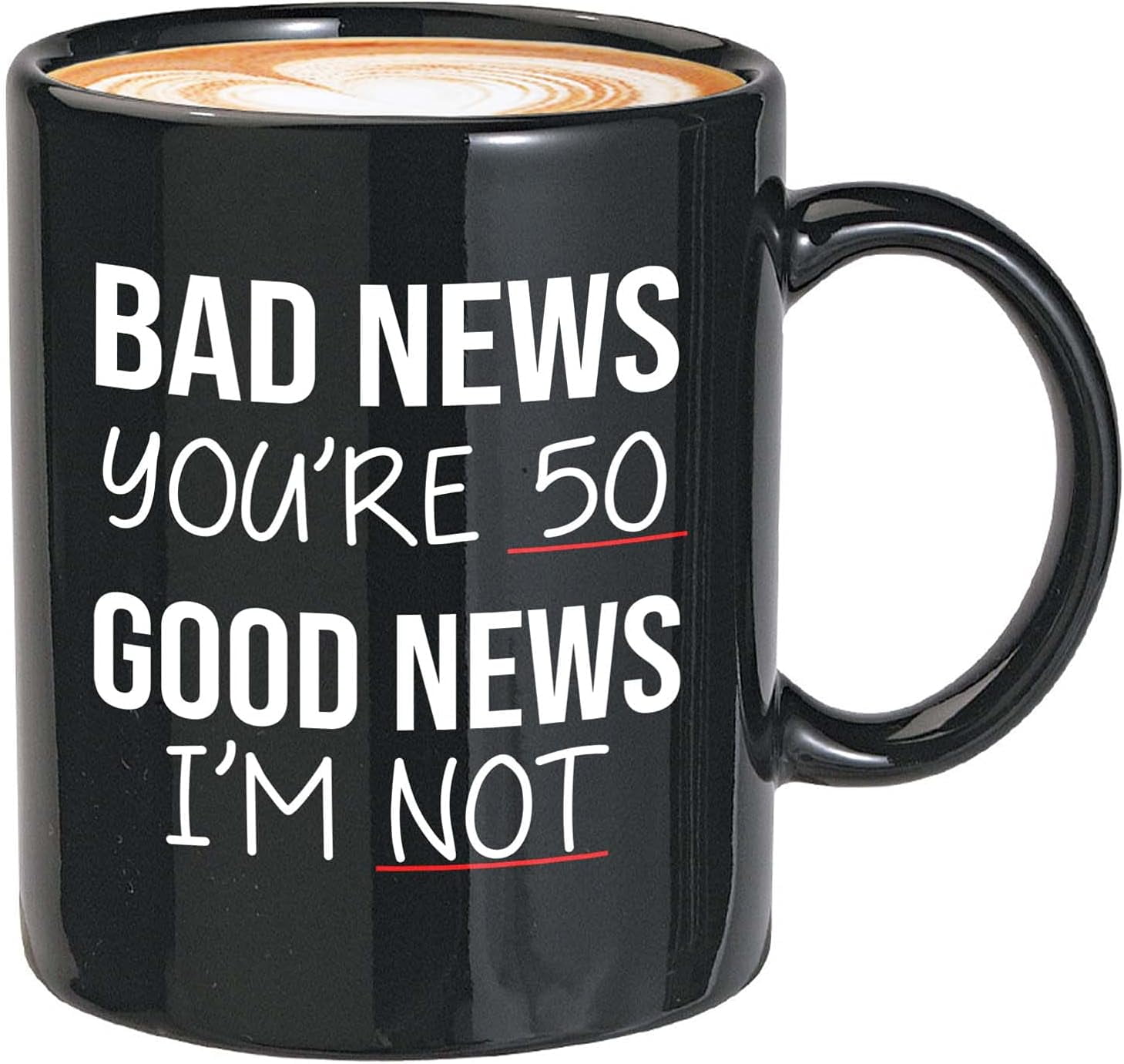 50th Birthday Coffee Mug - Bad News You're 50 - BDay Fifty Funny Mom ...