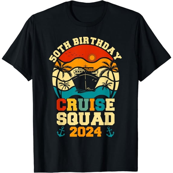50th Birthday Cruise Squad 2024 Matching Family Vacation T-Shirt