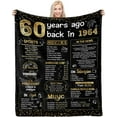 thumbnail image 1 of 50th Birthday Decorations Men Women 50th Birthday Gifts for Women Men 50th Birthday Decorations for Wife Husband Mom Dad Sister Brother Soft Custom Blanket Back in 1974-60x50 Inch - Gold, 1 of 5