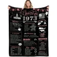 thumbnail image 1 of 50th Birthday Decorations for Women 50th Birthday Gifts for Mom Aunt Friends, Back in 1973 Unique 50 Year Old Birthday Pink Blanket for Her, Soft Comfortable Blanket 50x60, 1 of 6