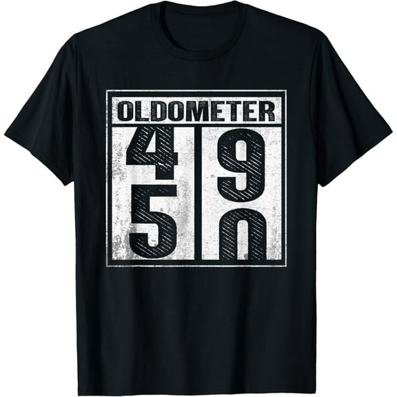 50th Birthday Funny Gift Men Women Oldometer 49-50 Shirt T-Shirt