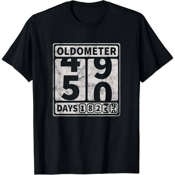 50th Birthday Gift Funny Oldometer 49-50 T-Shirt