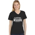thumbnail image 1 of 50th Birthday Gift Shirt 1971 Classic Edition V-Neck Fitted Women T-Shirt Large Black, 1 of 5