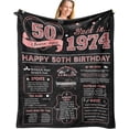 thumbnail image 1 of 50th Birthday Gifts for Her, 50th Birthday Gifts for Women Blanket 50"X60", 50 Year Old Gifts for Women, 50th Birthday Decorations Women, Fifty Birthday Gifts for Women, 50 Yr Old Birthday Gifts, 1 of 6