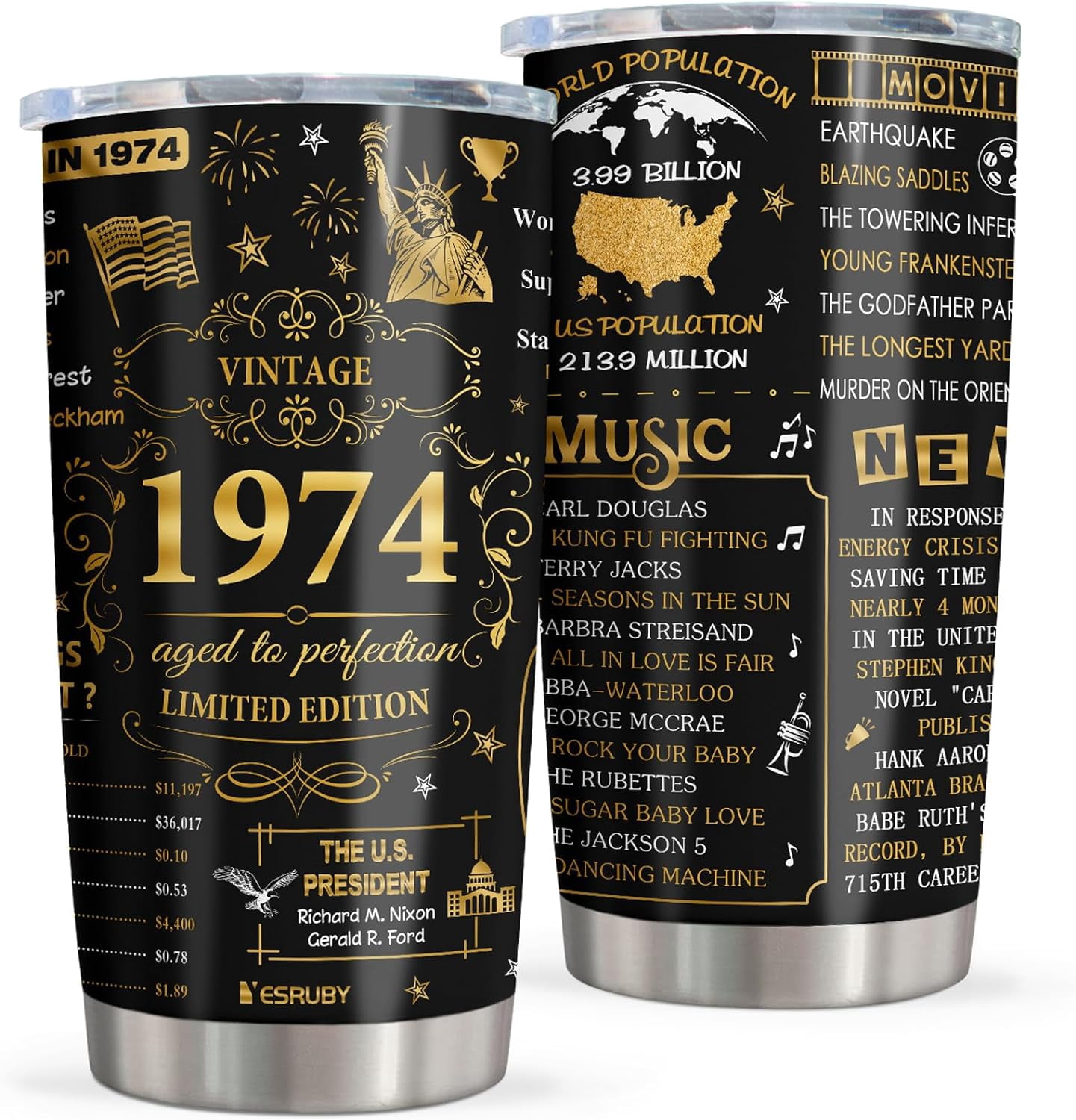 50th Birthday Gifts For Her/Him, 50th Birthday Gifts For Women Men, 20Oz Tumbler Gifts For 50th Birthday, Gifts For Men Women Over 50, 50th Birthday Decorations, 1974 Birthday Gifts Cup (1pc)