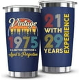 thumbnail image 1 of 50th Birthday Gifts for Him, Her - 1975 50th Birthday Decorations, Cool 50 Year Old Gifts for Men, Women, Dad, Husband, Mom, Wife - Funny Turning 50 Ideas - 20oz Navy Tumbler Cup Gift Box, 1 of 6