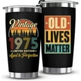 thumbnail image 1 of 50th Birthday Gifts for Him, Her - 1975 50th Birthday Decorations - Funny 50 Year Old Gifts for Men, Women, Dad, Husband, Mom, Wife - Cool Turning 50 Ideas - 20oz Black Tumbler Cup Gift Box, 1 of 6