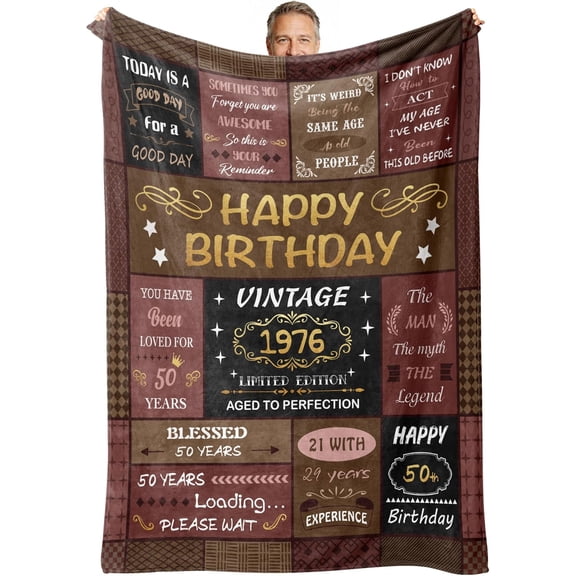 50th Birthday Gifts for Men,50 Year Old Birthday Gift for Men,50th Birthday Gifts for Him,Mens 50th Birthday Gifts,50th Birthday Decorations for Man,Gift for Birthdays Ideas Blanket 50"X60"