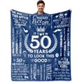 thumbnail image 1 of 50th Birthday Gifts for Men, 50 Years Old Birthday Gifts for Men, 50th Birthday Gifts Blanket 60"x50", 50 Year Old Gifts for Men, Mens 50th Birthday Gift Ideas, Happy 50th Birthday Decorations, 1 of 5