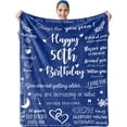 thumbnail image 1 of 50th Birthday Gifts for Men Blankets, Happy 50th Birthday Blanket Throw, 50x60’’ Blankets, Best Gifts for 50th Birthday Decorations, 50 Years Birthday Gift for Husband Grandfather Friends, Navy, 1 of 5