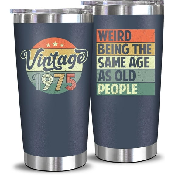 50th Birthday Gifts For Men Women - 1975 50th Birthday Decorations For Him Her - Present For Men Women Turning 50 Year Old Gifts For Mom, Dad, Wife, Husband - 20 Oz Tumbler