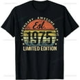 thumbnail image 1 of 50th Birthday Gifts Men Women 50 Years Old Vintage 1975 Party T-Shirt Women Men Clothing Streetwear Graphic T Shirts Tops, 1 of 6