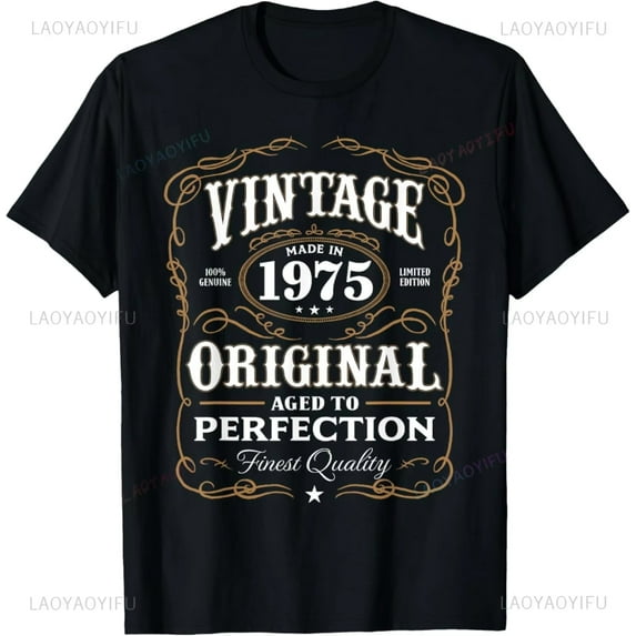 50th Birthday Gifts Men Women 50 Years Old Vintage 1975 Party T-Shirt Women Men Clothing Streetwear Graphic T Shirts Tops