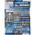 thumbnail image 1 of 50th Birthday Gifts for Men Women 50th Birthday Gifts Throw Blanket 50 Year Old Gifts for Men Women Soft Blanket 60x50in Happy 50th Birthday Gifts (Blue), 1 of 12