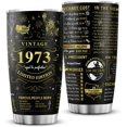 thumbnail image 1 of 50th Birthday Gifts for Men Women Friends Vintage 1973 Tumblers 50 Year Old Birthday Supplies Vintage 1973 Back in 1973 Old Time Information Stainless Steel Vacuum Insulated Tumblers 20 oz, 1 of 6