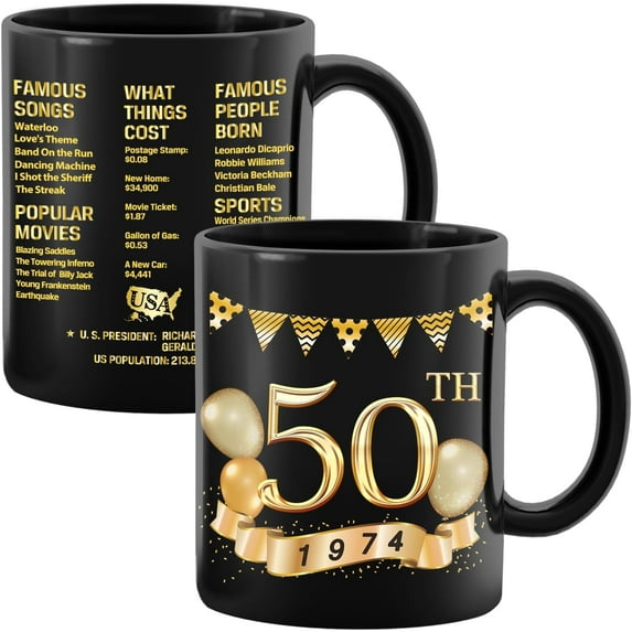 50th Birthday Gifts For Men Women, Gift For 50 Years Old, 1974 Birthday Gifts, Gift Ideas For 50 Year Old Men Woman, Birthday Gifts For Men Women Turning 50, 1974 Birthday Coffee Mug