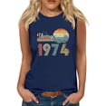 thumbnail image 1 of 50th Birthday Gifts Tank Tops for Women Vintage 1974 Party T-Shirts Sleeveless Crewneck Cute Graphic Tees, 1 of 5