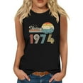 thumbnail image 1 of 50th Birthday Gifts Tank Tops for Women Vintage 1974 Party T-Shirts Sleeveless Crewneck Cute Graphic Tees, 1 of 5