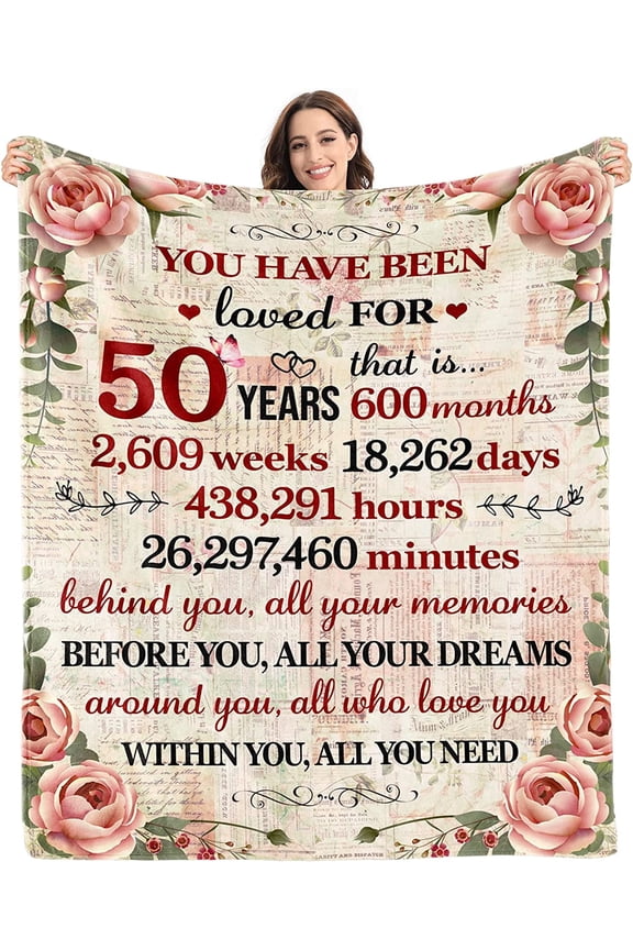 50th Birthday Gifts for Women 1972 Blanket 50 Year Old Birthday Gifts for Women Turning 50 Unique 50th Birthday Gifts for Her Funny 50th Birthday Decorations for Women Him Wife Sister Mom Friends
