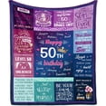 thumbnail image 1 of 50th Birthday Gifts For Women 50"x60" Blanket, 50th Birthday Gift Ideas,50 Birthday Gifts For Women, 50 Year Old Gifts For Women, 50th Birthday Decorations Women, 50th Bday Gifts Women Throw Blankets, 1 of 6