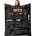thumbnail image 1 of 50th Birthday Gifts for Women - 50"x60" Throw Blanket 50th Birthday Decorations for Girl, 50th Birthday Gift Ideas, Back in 1973 Throw Blanket Grandma/Mom Birthday Gifts (Back in 1973), 1 of 5