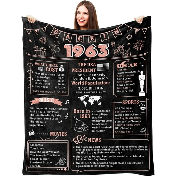 50th Birthday Gifts for Women - 50"x60" Throw Blanket 50th Birthday Decorations for Girl, 50th Birthday Gift Ideas, Back in 1973 Throw Blanket Grandma/Mom Birthday Gifts (Back in 1973)