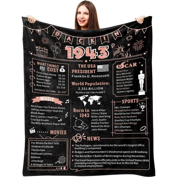 50th Birthday Gifts for Women - 50"x60" Throw Blanket 50th Birthday Decorations for Girl, 50th Birthday Gift Ideas, Back in 1973 Throw Blanket Grandma/Mom Birthday Gifts (Back in 1973)