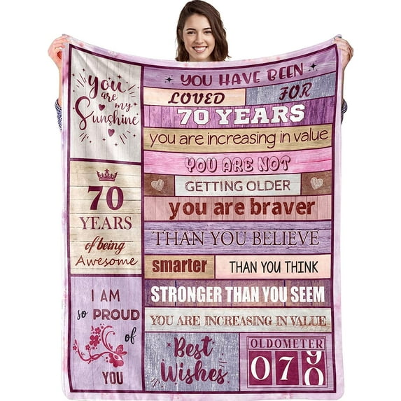 50th Birthday Gifts for Women, 50th Birthday Blanket for Her 50 Year Old Famale Gift Ideas Birthday Throw Blanket Gifts for 50 Year Old Birthday Gift for Women Wife Mom Grandma 50"x60"
